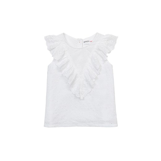 Biała bluzka dziewczęca haftowana z falbanką ze sklepu 5.10.15 w kategorii Koszulki niemowlęce - zdjęcie 169705940