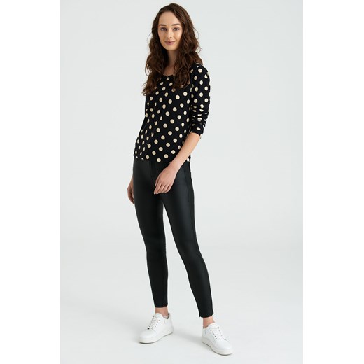 Czarna bluzka damska w kropki ze sklepu 5.10.15 w kategorii Bluzki damskie - zdjęcie 169706104