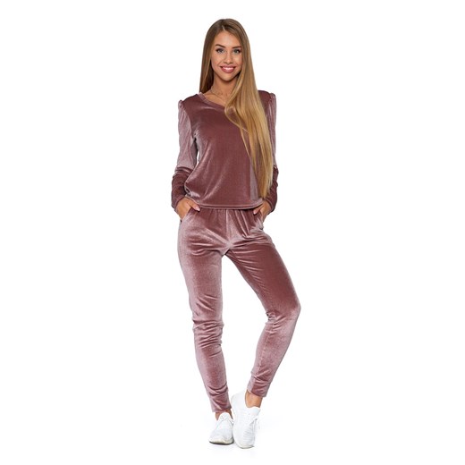Bluza damska welurowa - różowa ze sklepu 5.10.15 w kategorii Bluzy damskie - zdjęcie 169706343