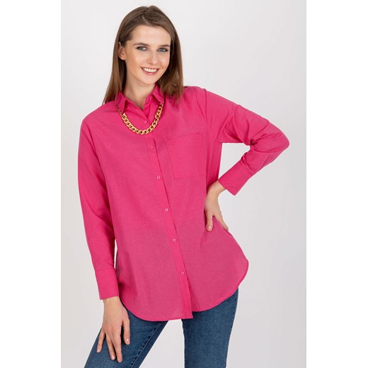 Fuksjowa koszula klasyczna z łańcuszkiem i kieszenią ze sklepu 5.10.15 w kategorii Koszule damskie - zdjęcie 169706373