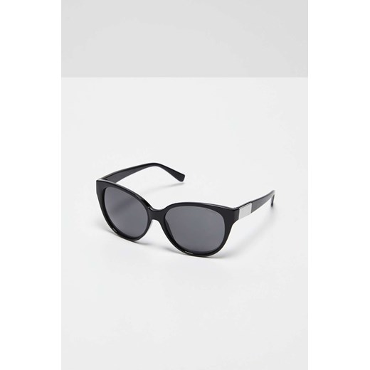 Okulary przeciwsłoneczne z zaokrąglonymi szkłami - czarne one size wyprzedaż 5.10.15