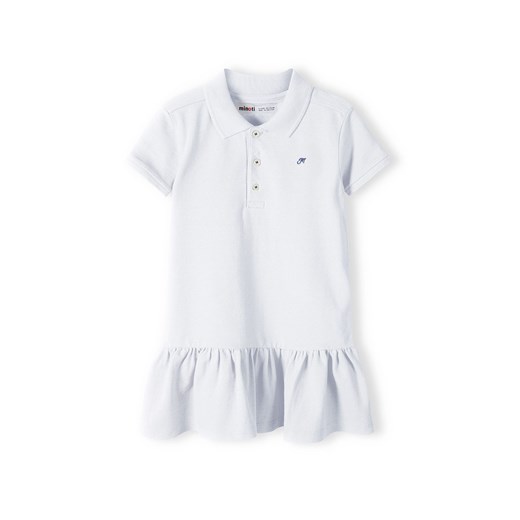 Biała sukienka polo z krókim rękawem dla niemowlaka Minoti 80/86 5.10.15