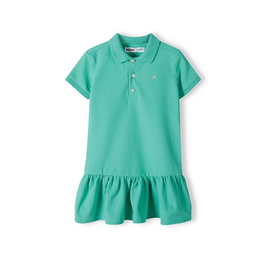 Zielona sukienka polo z krókim rękawem dla niemowlaka ze sklepu 5.10.15 w kategorii Sukienki niemowlęce - zdjęcie 169706433
