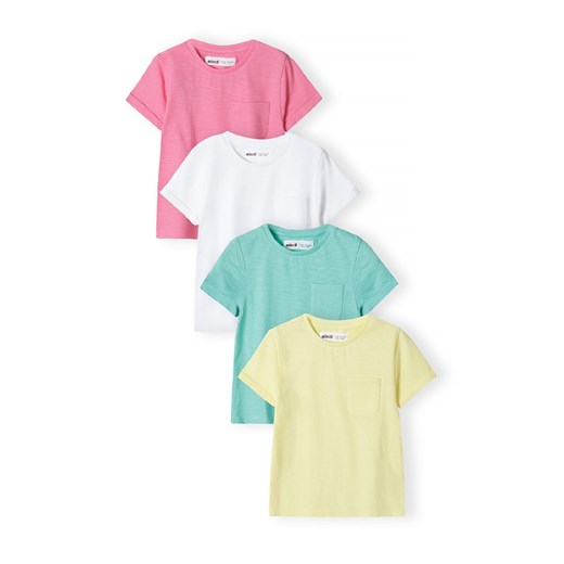 Kolorowe bawełniane t-shirty dla dziewczynki 4-pak ze sklepu 5.10.15 w kategorii Bluzki dziewczęce - zdjęcie 169706442