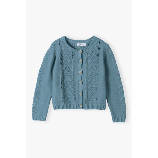 Sweter dziewczęcy - niebieski zapinany na guziki 5.10.15. 104 promocyjna cena 5.10.15