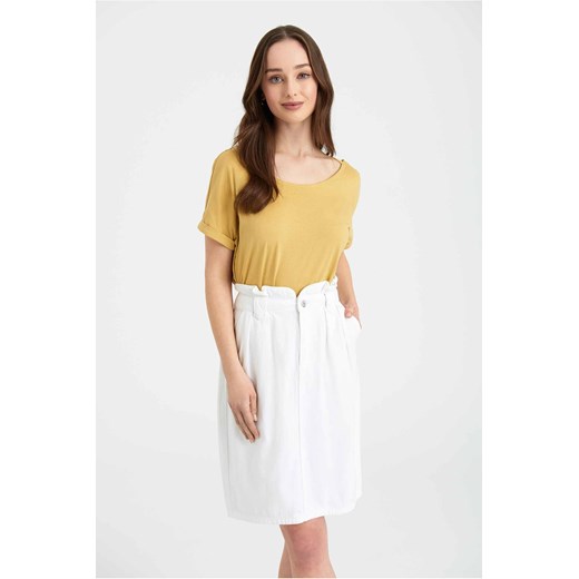 Żółta bluzka damska z ozdobnym tyłem ze sklepu 5.10.15 w kategorii Bluzki damskie - zdjęcie 169706743