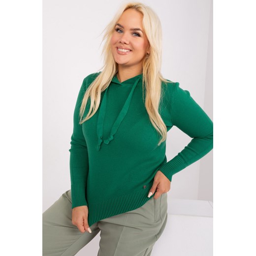 Sweter damski plus size z wiskozą ciemny zielony XL/XXL 5.10.15