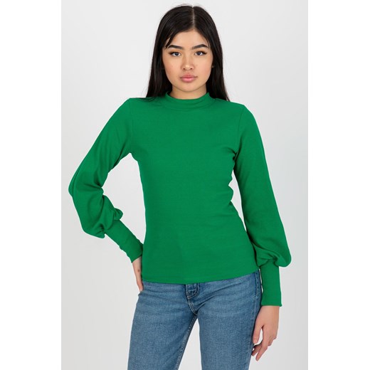 Zielona dopasowana bluzka basic w prążek RUE PARIS ze sklepu 5.10.15 w kategorii Bluzki damskie - zdjęcie 169707262