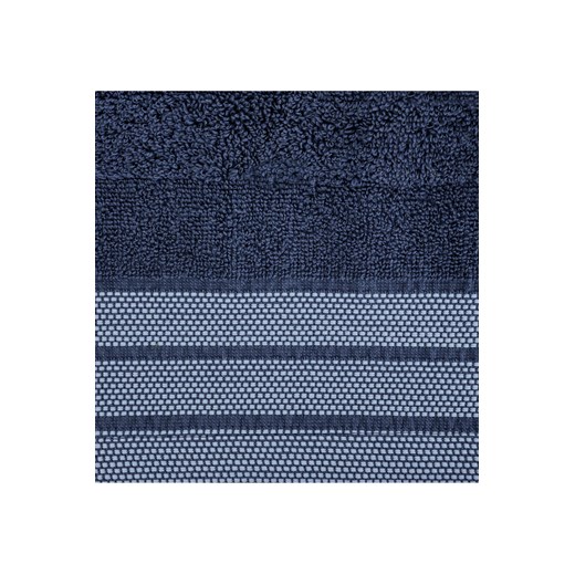 Granatowy ręcznik zdobiony pasami 70x140 cm Eurofirany 70x140 5.10.15