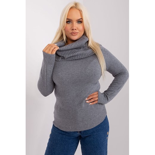 Granatowy sweter plus size z wiskozą ze sklepu 5.10.15 w kategorii Swetry damskie - zdjęcie 169707512