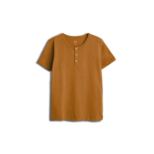 Brązowy dzianinowy t-shirt z guziczkami - unisex - Limited Edition ze sklepu 5.10.15 w kategorii T-shirty chłopięce - zdjęcie 169707644