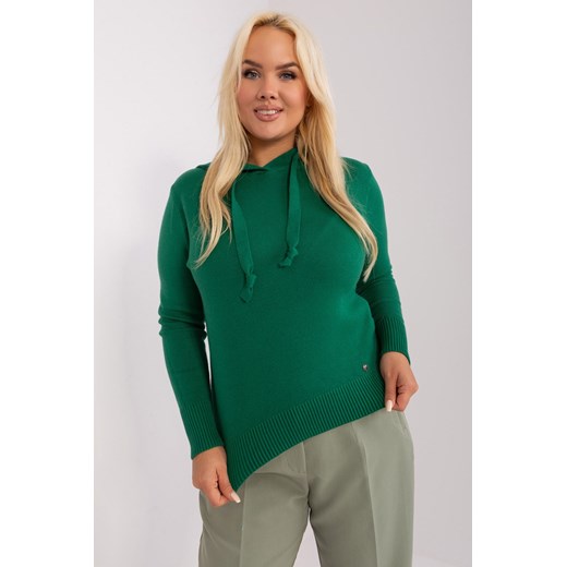 Sweter damski plus size z wiskozą ciemny zielony L/XL 5.10.15