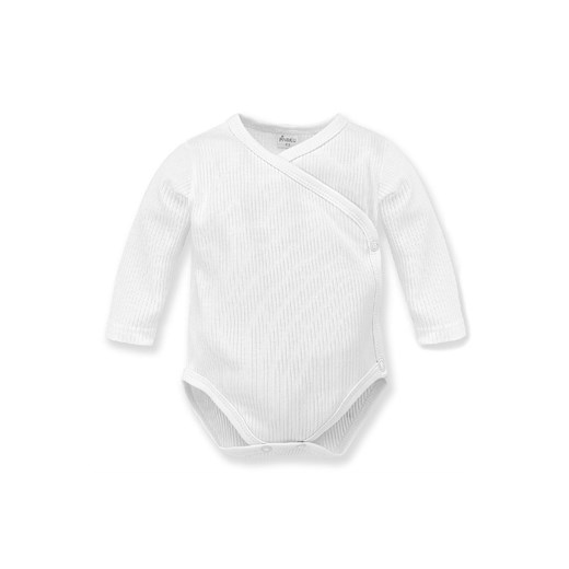 Białe body wiązane z długim rękawem Lovely Day white prążkowane ze sklepu 5.10.15 w kategorii Body niemowlęce - zdjęcie 169707982