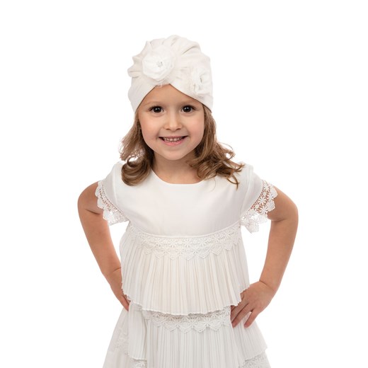 Czapka dziewczęca biała-turban BRIANA - bis ze sklepu 5.10.15 w kategorii Czapki dziecięce - zdjęcie 169708121