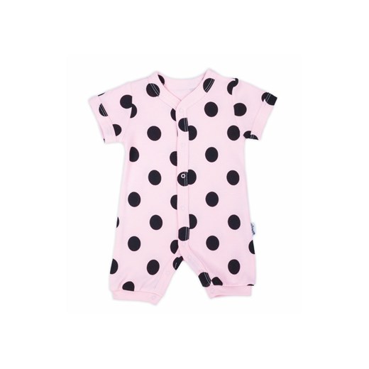 Bawełniany rampers niemowlęcy w grochy- różowy ze sklepu 5.10.15 w kategorii Rampersy - zdjęcie 169708372