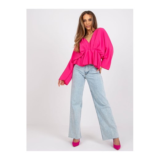 Elegancka bluzka damska z marszczeniami - różowa ze sklepu 5.10.15 w kategorii Bluzki damskie - zdjęcie 169708514