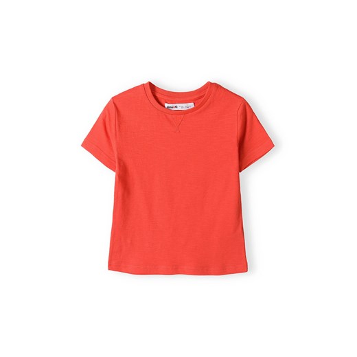 Czerwony t-shirt bawełniany basic dla niemowlaka Minoti 80/86 5.10.15