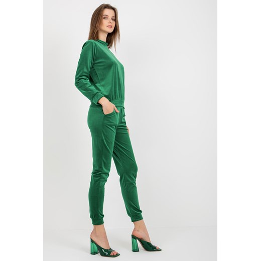 Zielony komplet welurowy ze spodniami Brenda RUE PARIS ze sklepu 5.10.15 w kategorii Dresy damskie - zdjęcie 169708782