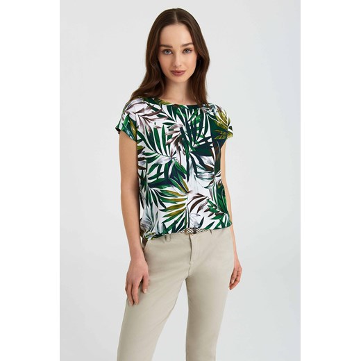 T-shirt damski w roślinne wzory Greenpoint 36 okazyjna cena 5.10.15