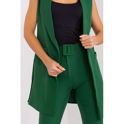 Komplet garniturowy damski z kamizelką ciemny zielony Italy Moda L 5.10.15