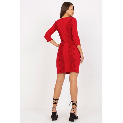 Czerwona elegancka sukienka koktajlowa z rękawem 3/4 36 promocyjna cena 5.10.15
