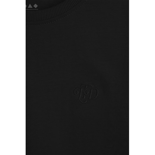 Dzianinowy czarny t-shirt z miękkiej bawełny - unisex - Limited Edition 170 5.10.15 okazja