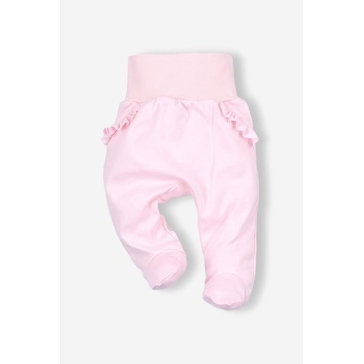 Półśpiochy niemowlęce z bawełny organicznej dla dziewczynki różowe ze sklepu 5.10.15 w kategorii Spodnie i półśpiochy - zdjęcie 169709700