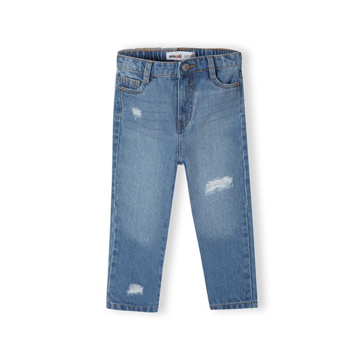 Jeansy o luźnym kroju dla niemowlaka z przetarciami ze sklepu 5.10.15 w kategorii Spodnie i półśpiochy - zdjęcie 169709731