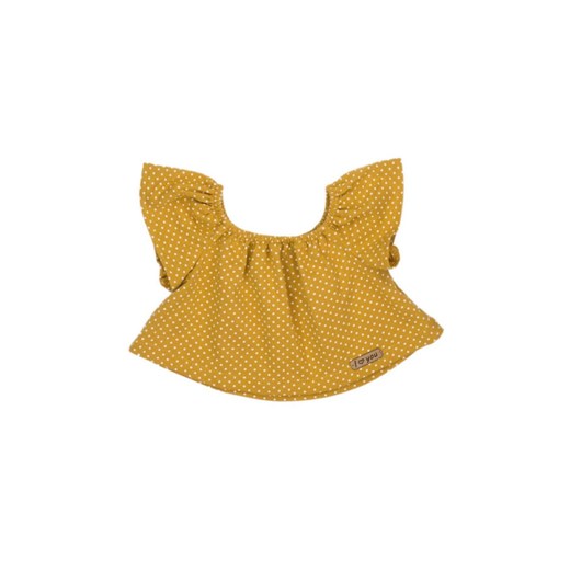 Koszulka dziewczęca typu top w musztardowym kolorze ze sklepu 5.10.15 w kategorii Bluzki dziewczęce - zdjęcie 169709743