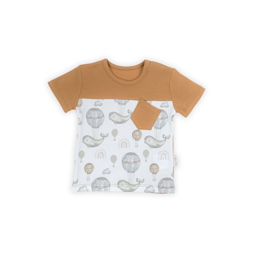 Bawełniany t-shirt dla chłopca z kieszonką- wieloryby i balony ze sklepu 5.10.15 w kategorii T-shirty chłopięce - zdjęcie 169709953