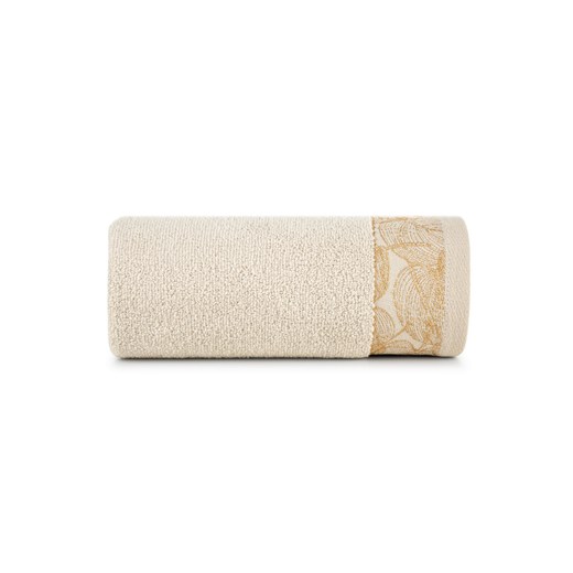 Beżowy ręcznik ze zdobieniem 70x140 cm ze sklepu 5.10.15 w kategorii Ręczniki - zdjęcie 169710023
