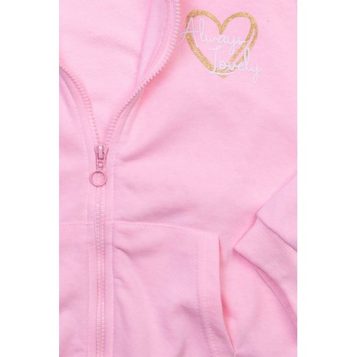 Różowa bluza niemowlęca z kapturem z sercem Minoti 80/86 5.10.15 promocyjna cena