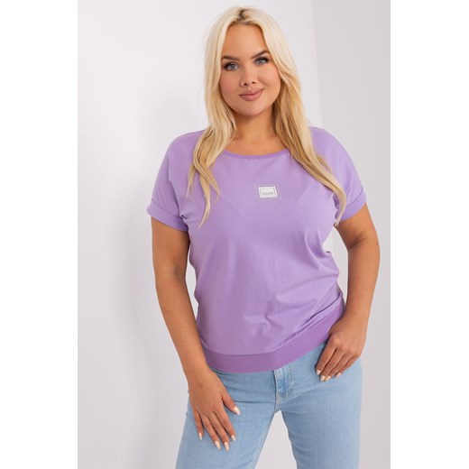 Fioletowa bluzka plus size z dżetami ze sklepu 5.10.15 w kategorii Bluzki damskie - zdjęcie 169710274