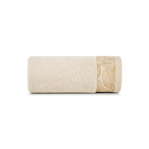 Beżowy ręcznik ze zdobieniem 50x90 cm ze sklepu 5.10.15 w kategorii Ręczniki - zdjęcie 169710360