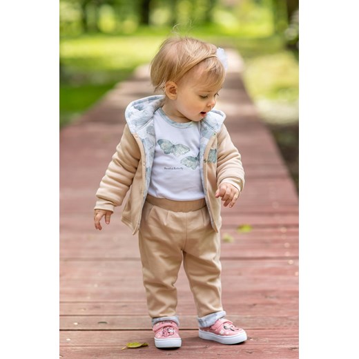 Dwuwarstwowe spodnie niemowlęce z bawełny organicznej ze sklepu 5.10.15 w kategorii Spodnie i półśpiochy - zdjęcie 169710364