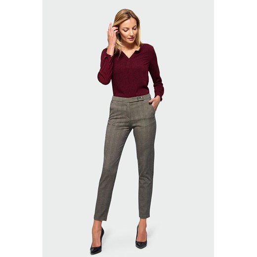 Spodnie damskie- brązowe w kratkę ze sklepu 5.10.15 w kategorii Spodnie damskie - zdjęcie 169710444