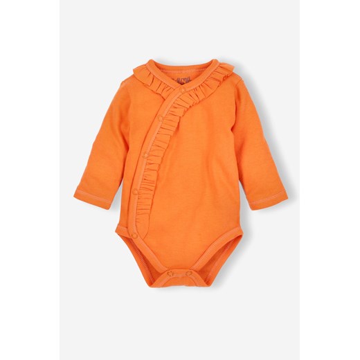 Body niemowlęce z bawełny organicznej dla dziewczynki - pomarańczowe ze sklepu 5.10.15 w kategorii Body niemowlęce - zdjęcie 169710583