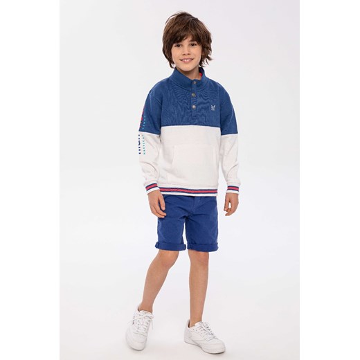 Niebiesko-biała bluza dresowa dla chłopca ze sklepu 5.10.15 w kategorii Bluzy chłopięce - zdjęcie 169710621