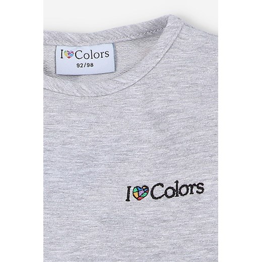 Bluza dresowa dziewczęca z hatem I Love Colors- szary melanż I Love Colors 104/110 okazja 5.10.15