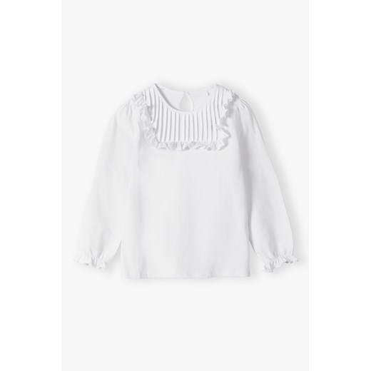 Biała elegancka dzianinowa bluzka dla dziewczynki ze sklepu 5.10.15 w kategorii Bluzki dziewczęce - zdjęcie 169710791