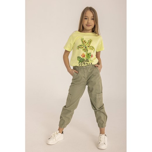 Spodnie bawełniane bojówki dla dziewczynki ze sklepu 5.10.15 w kategorii Spodnie dziewczęce - zdjęcie 169710821