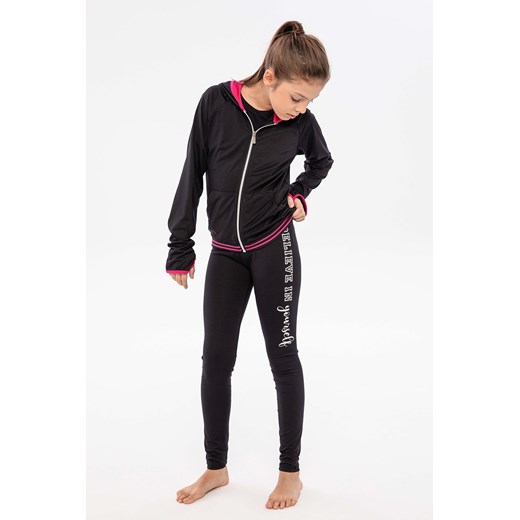 Sportowe legginsy czarne dla dziewczynki ze sklepu 5.10.15 w kategorii Spodnie dziewczęce - zdjęcie 169710971