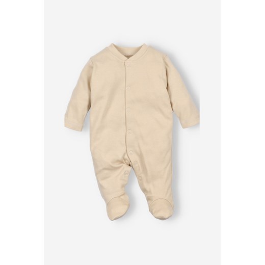Pajac niemowlęcy z bawełny organicznej beżowy ze sklepu 5.10.15 w kategorii Pajacyki - zdjęcie 169711030