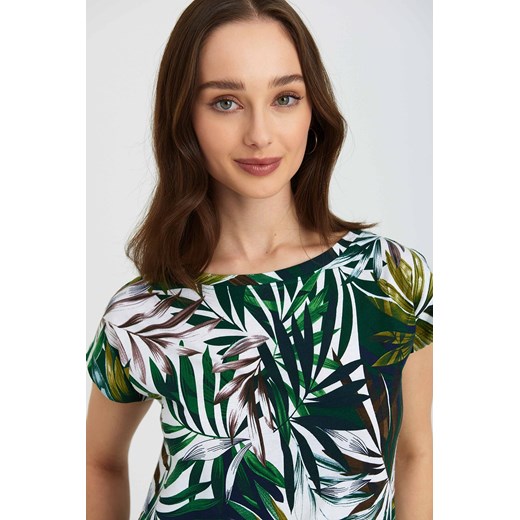 T-shirt damski w roślinne wzory Greenpoint 46 promocja 5.10.15