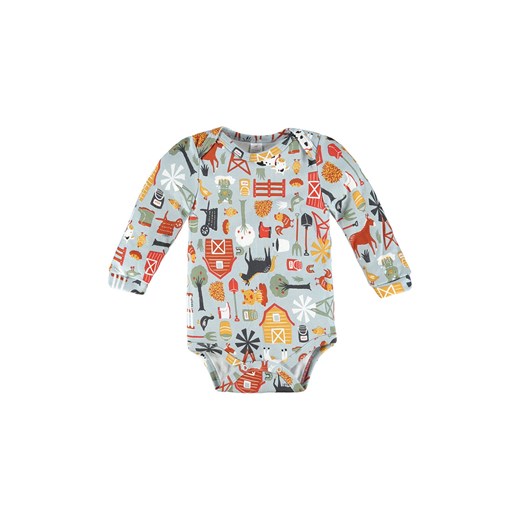Bawełniane body niemowlęce we wzory z długim rękawem ze sklepu 5.10.15 w kategorii Body niemowlęce - zdjęcie 169711454