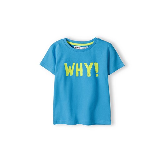 Niebieska koszulka niemowlęca z bawełny- Why! ze sklepu 5.10.15 w kategorii Koszulki niemowlęce - zdjęcie 169711542