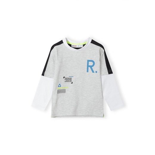 Szara bluzka chłopięca z długim rękawem z nadrukiem ze sklepu 5.10.15 w kategorii T-shirty chłopięce - zdjęcie 169711783