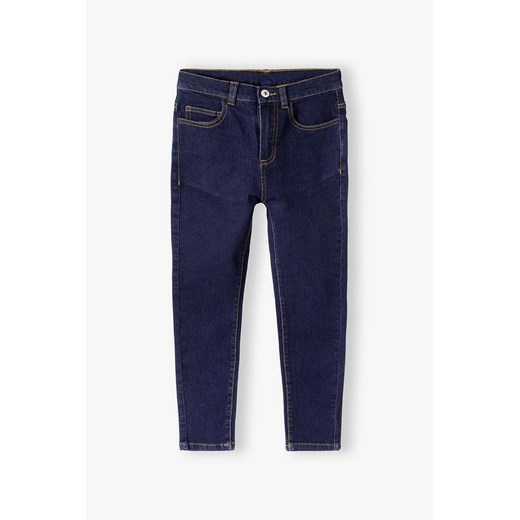 Granatowe jeansowe spodnie slim dla chłopca ze sklepu 5.10.15 w kategorii Spodnie chłopięce - zdjęcie 169711791