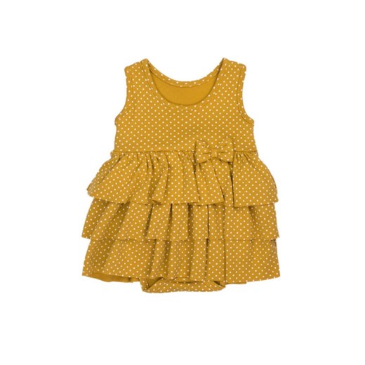 Sukienko-body na ramiączkach w musztardowym kolorze ze sklepu 5.10.15 w kategorii Sukienki niemowlęce - zdjęcie 169712054