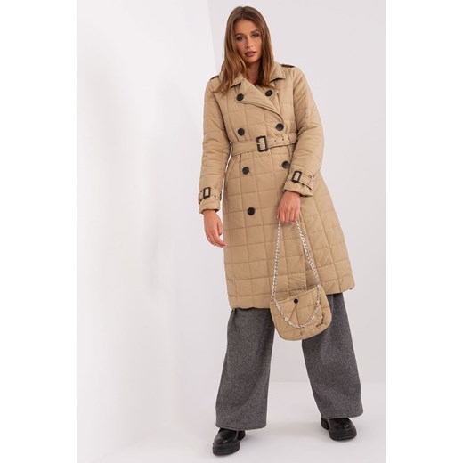 Puchowa kurtka zimowa z kieszeniami camelowy ze sklepu 5.10.15 w kategorii Płaszcze damskie - zdjęcie 169712322